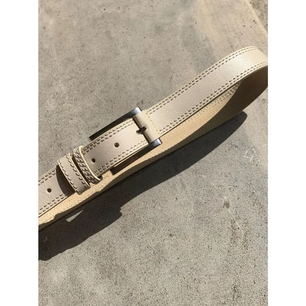 Ivory Leather Belt